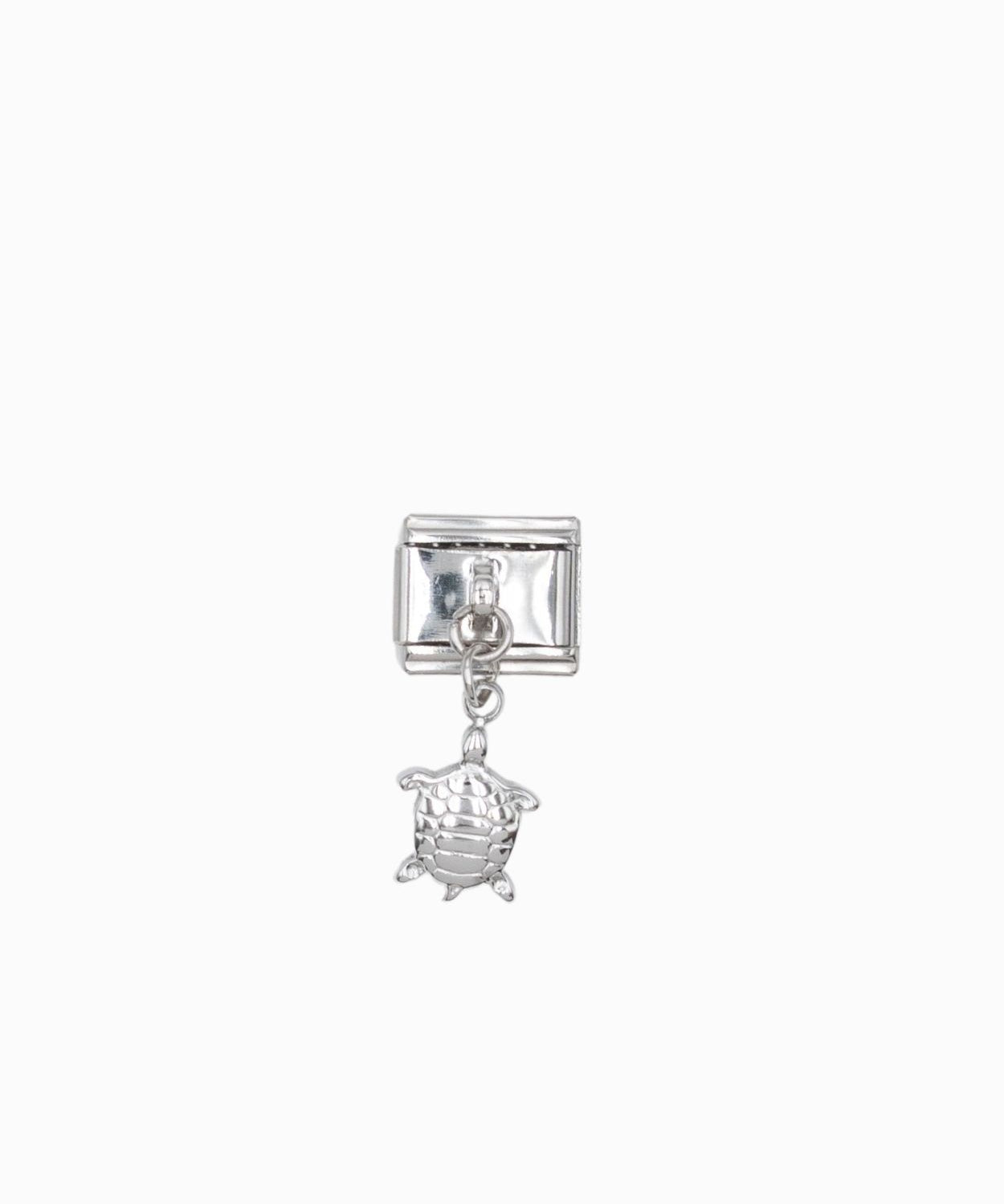 Maillon italien pendant 9x10mm - Rhodié