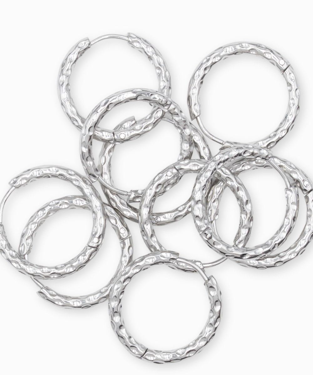 Créoles martelés 20mm