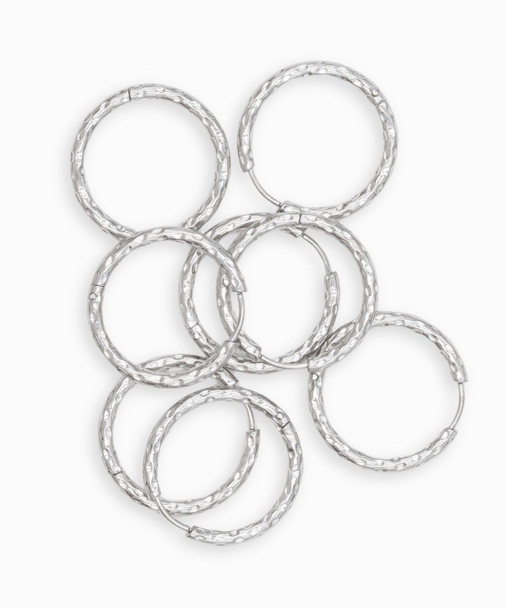 Créoles martelés 25mm