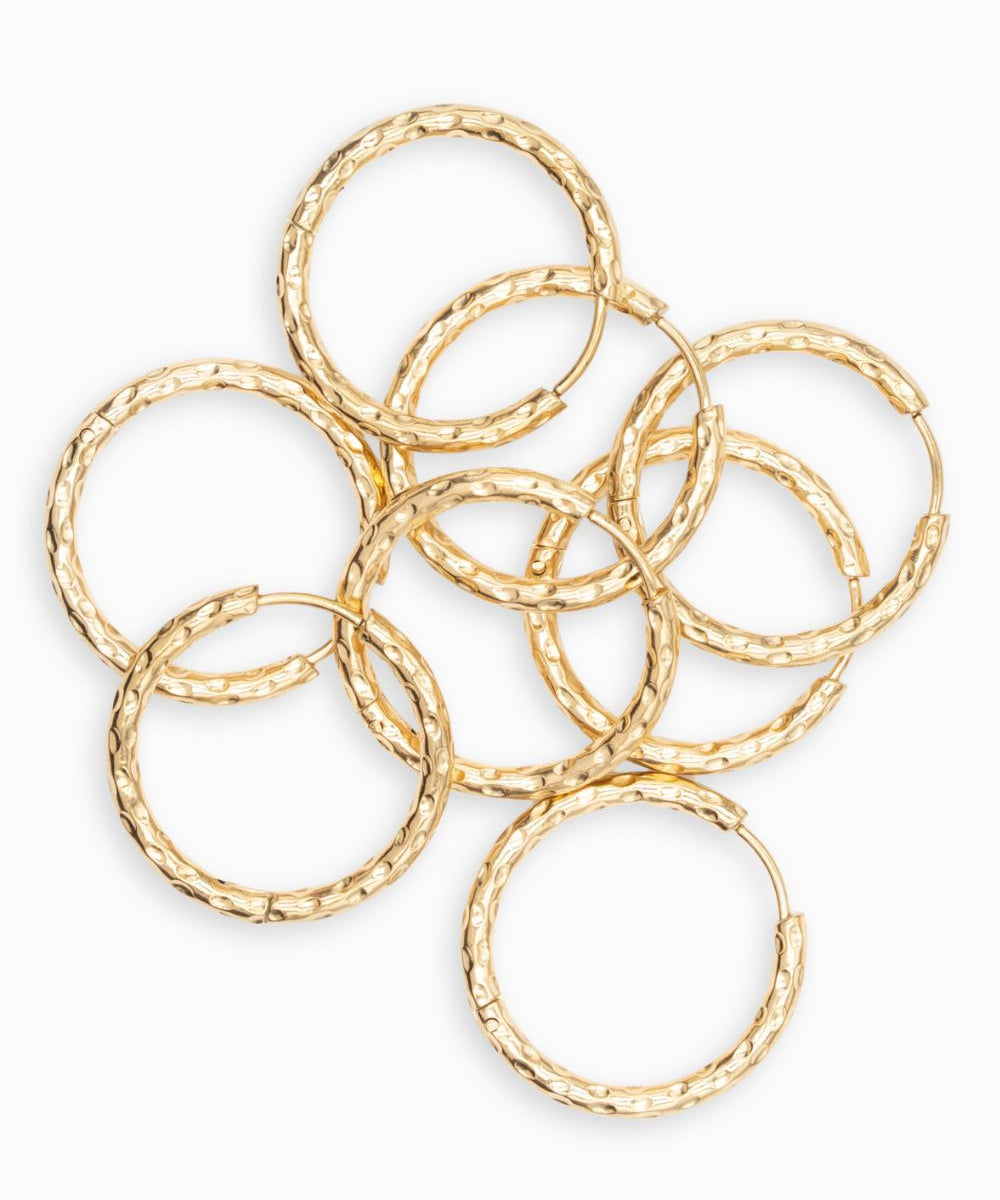 Créoles martelés 25mm