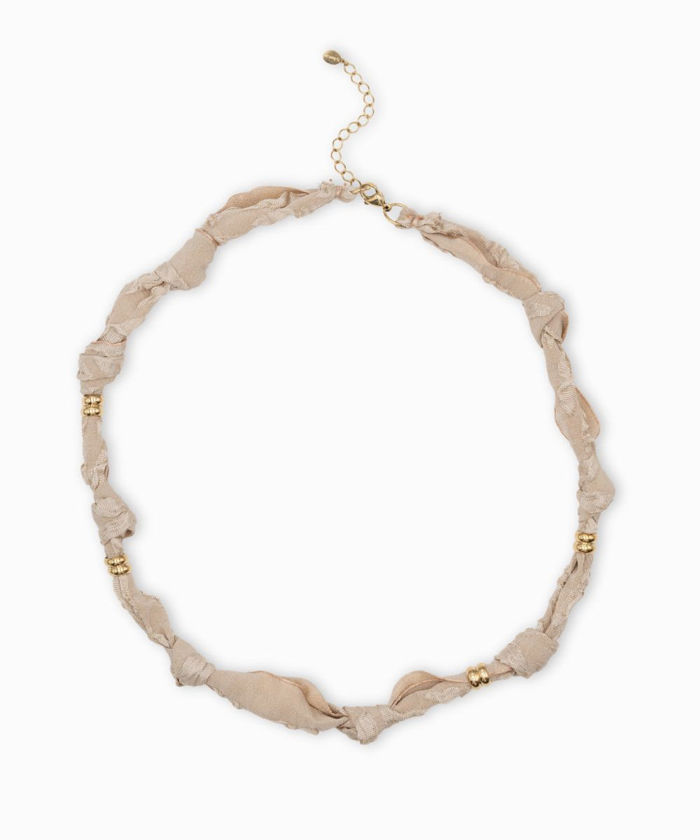 Collier tissu noué intercalaire - Longueur 40cm