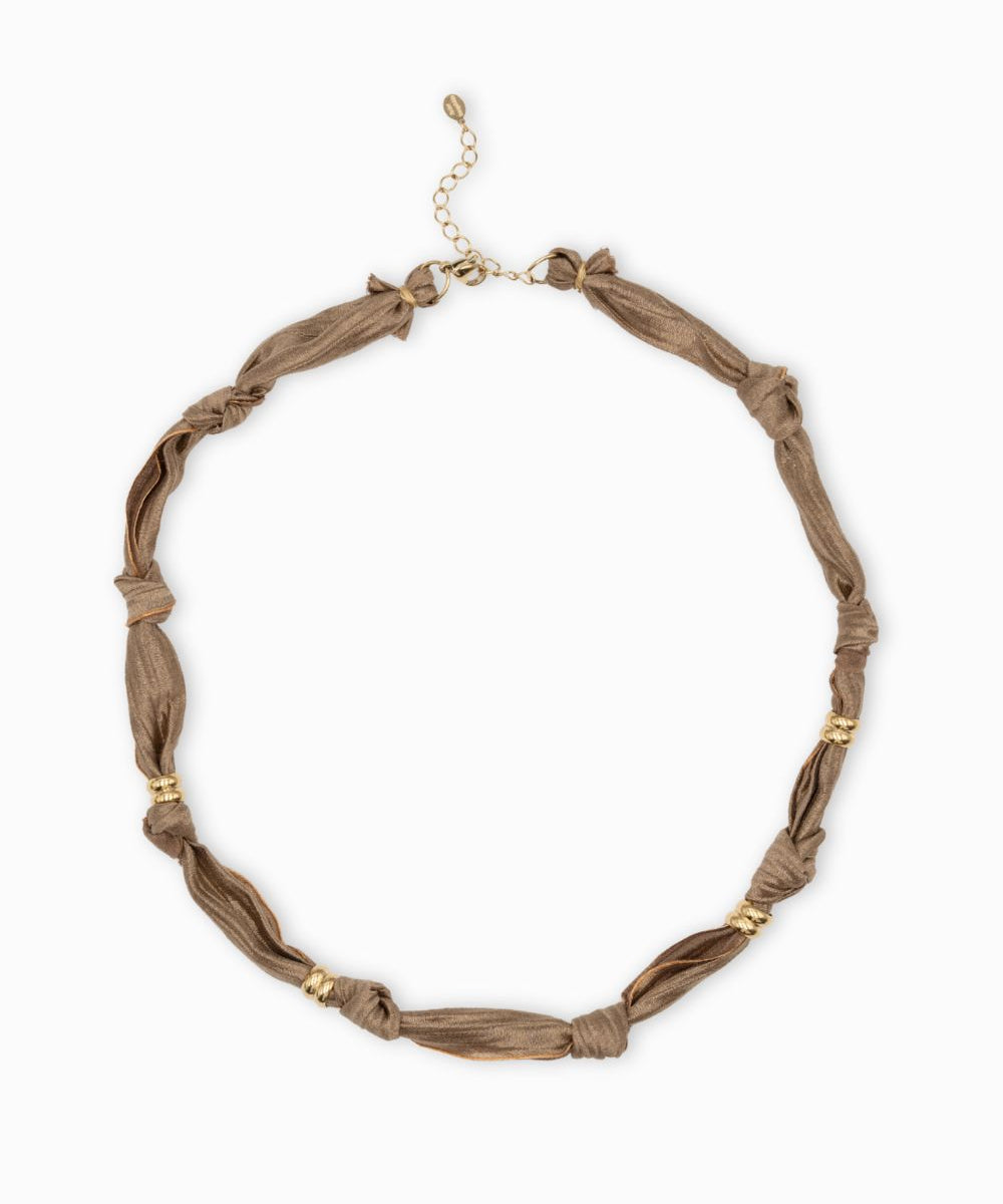 Collier tissu noué intercalaire - Longueur 40cm