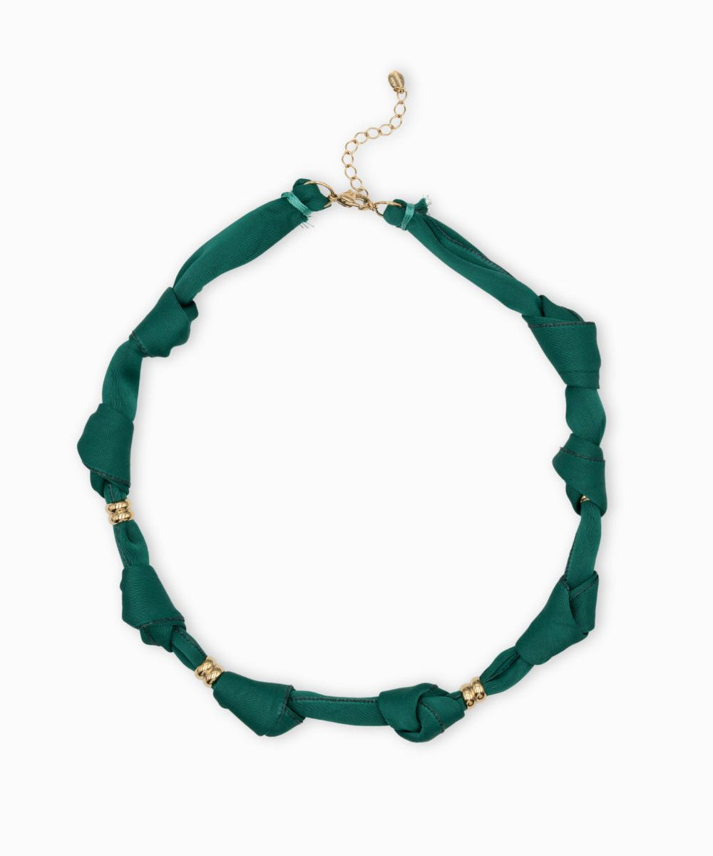 Collier tissu noué intercalaire - Longueur 40cm