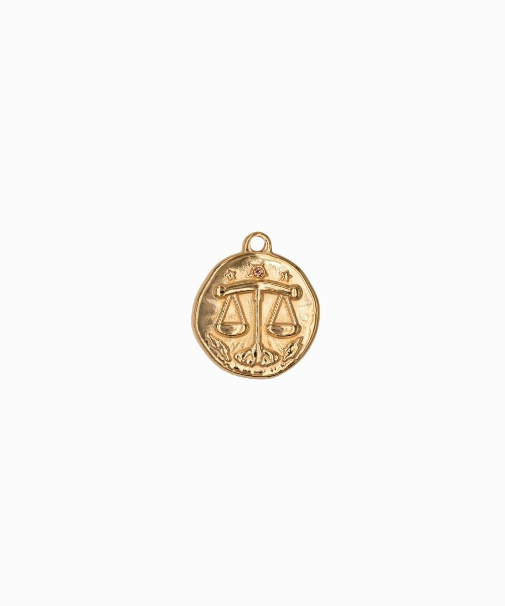 Pendentif médaille signe astro 17mm - Doré