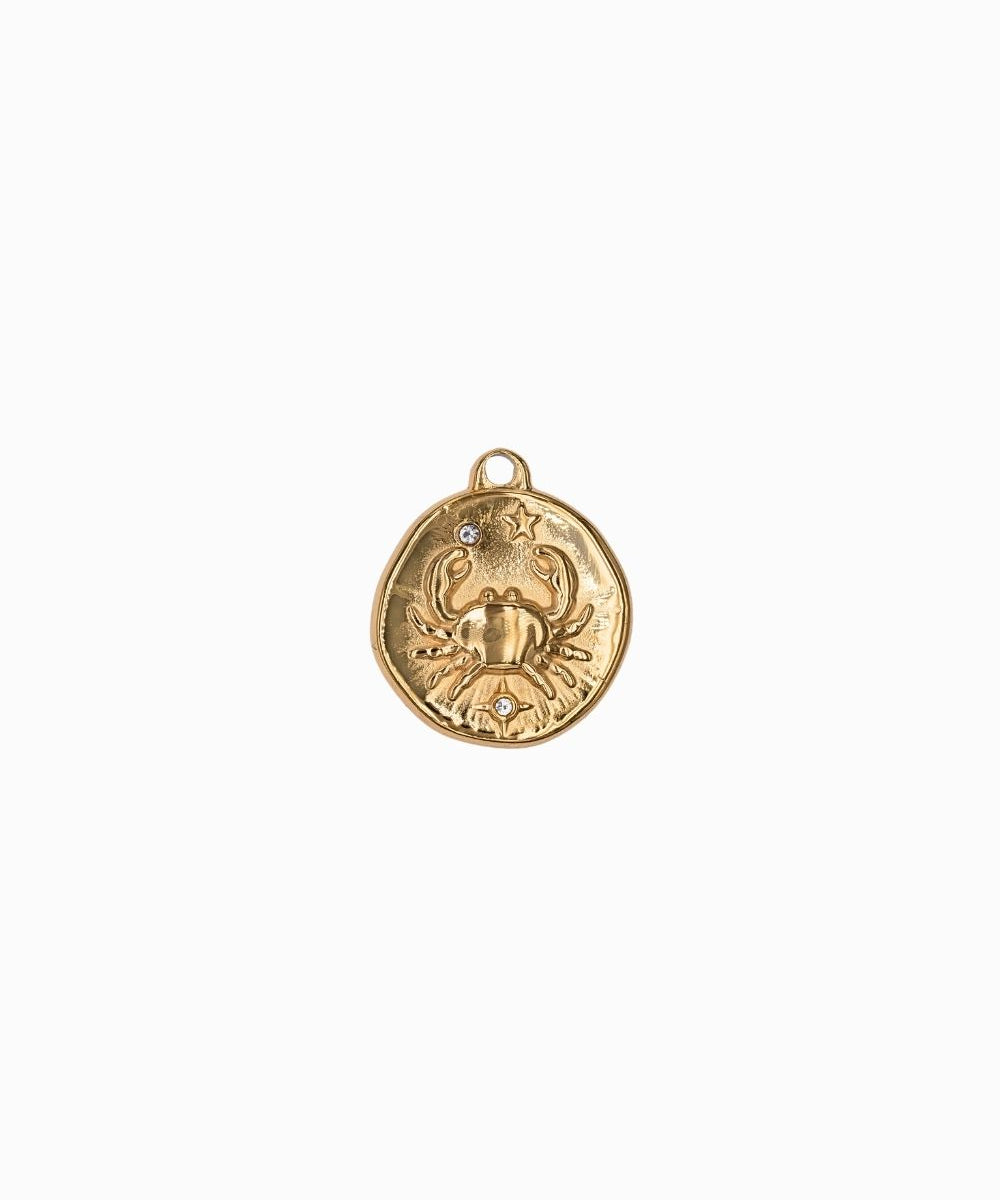 Pendentif médaille signe astro 17mm - Doré