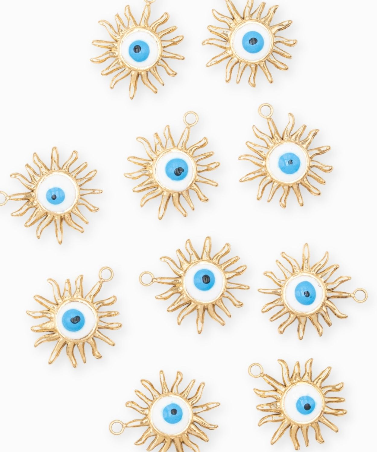Pendentif oeil bleu soleil 14x15mm