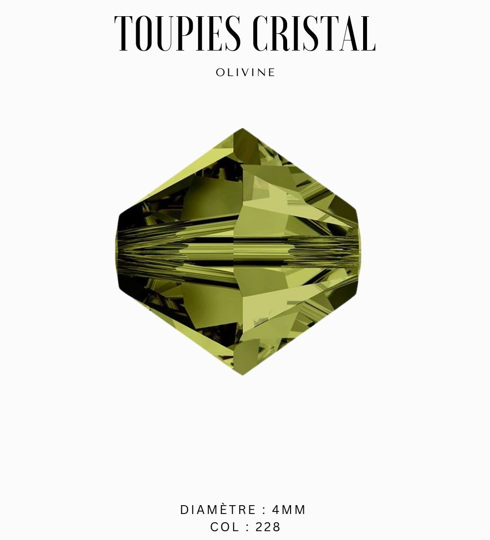 Toupies Swarovski 4mm - Vert