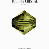 Toupies Swarovski 4mm - Vert