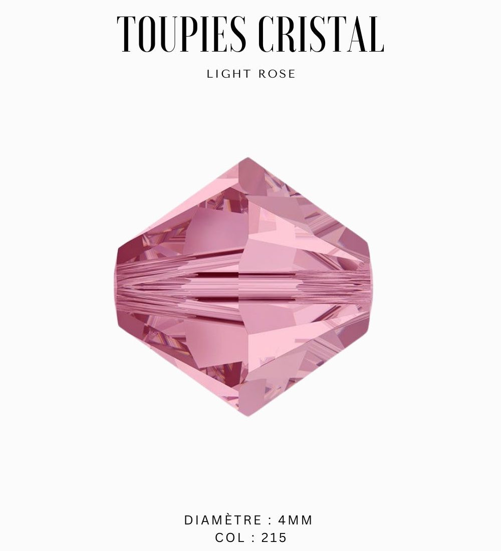 Toupies Swarovski 4mm - Rose