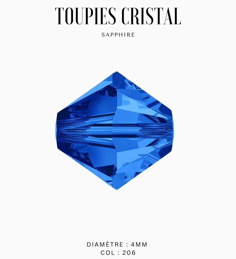 Toupies Swarovski 4mm - Bleu