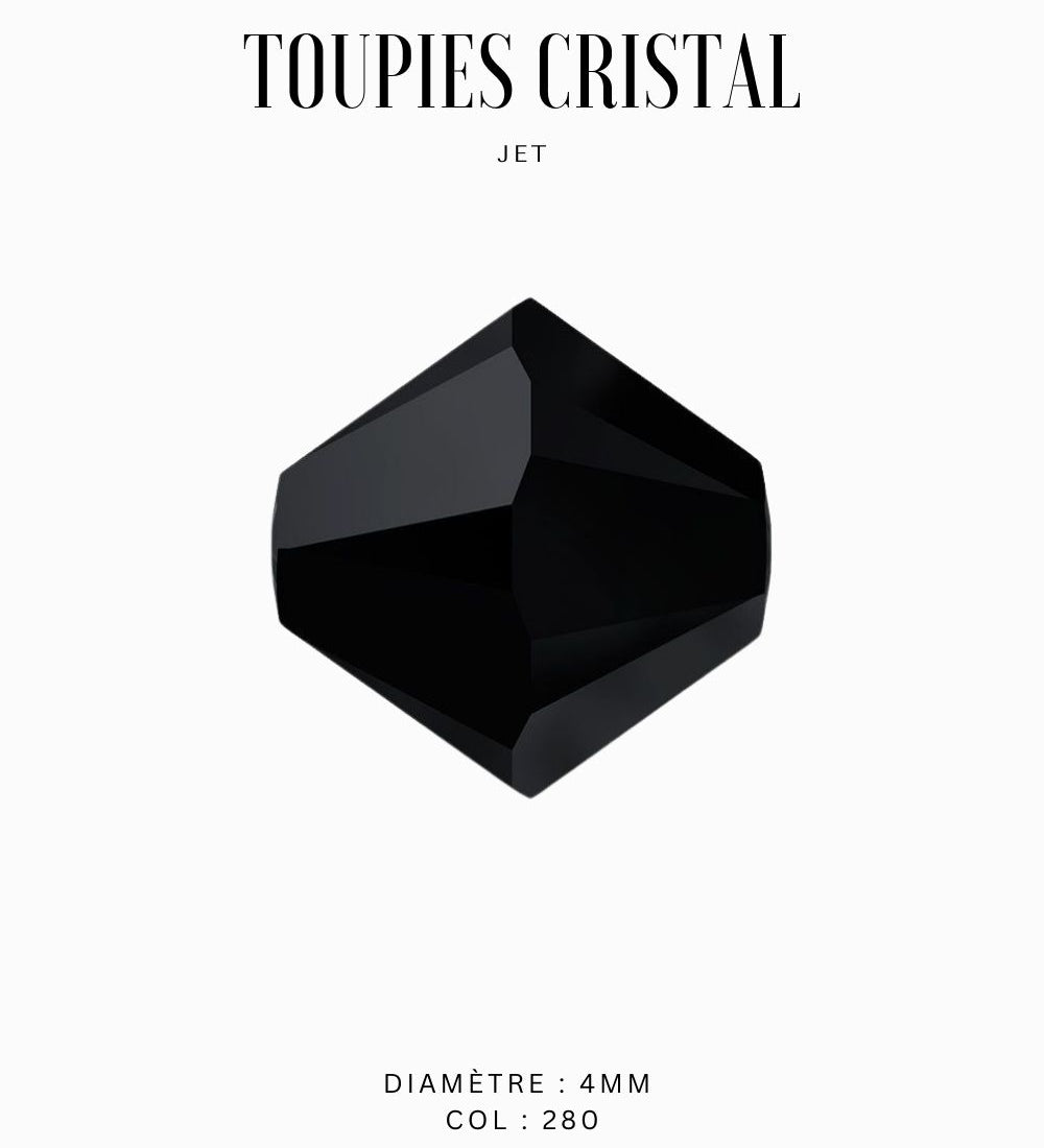 Toupies Swarovski 4mm - Noir