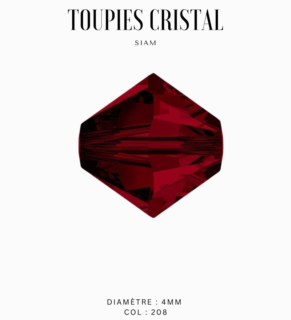 Toupies Swarovski 4mm - Rouge