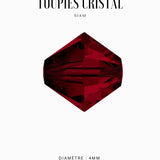 Toupies Swarovski 4mm - Rouge