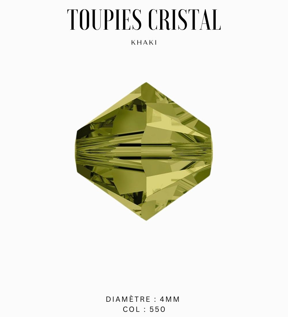 Toupies Swarovski 4mm - Vert