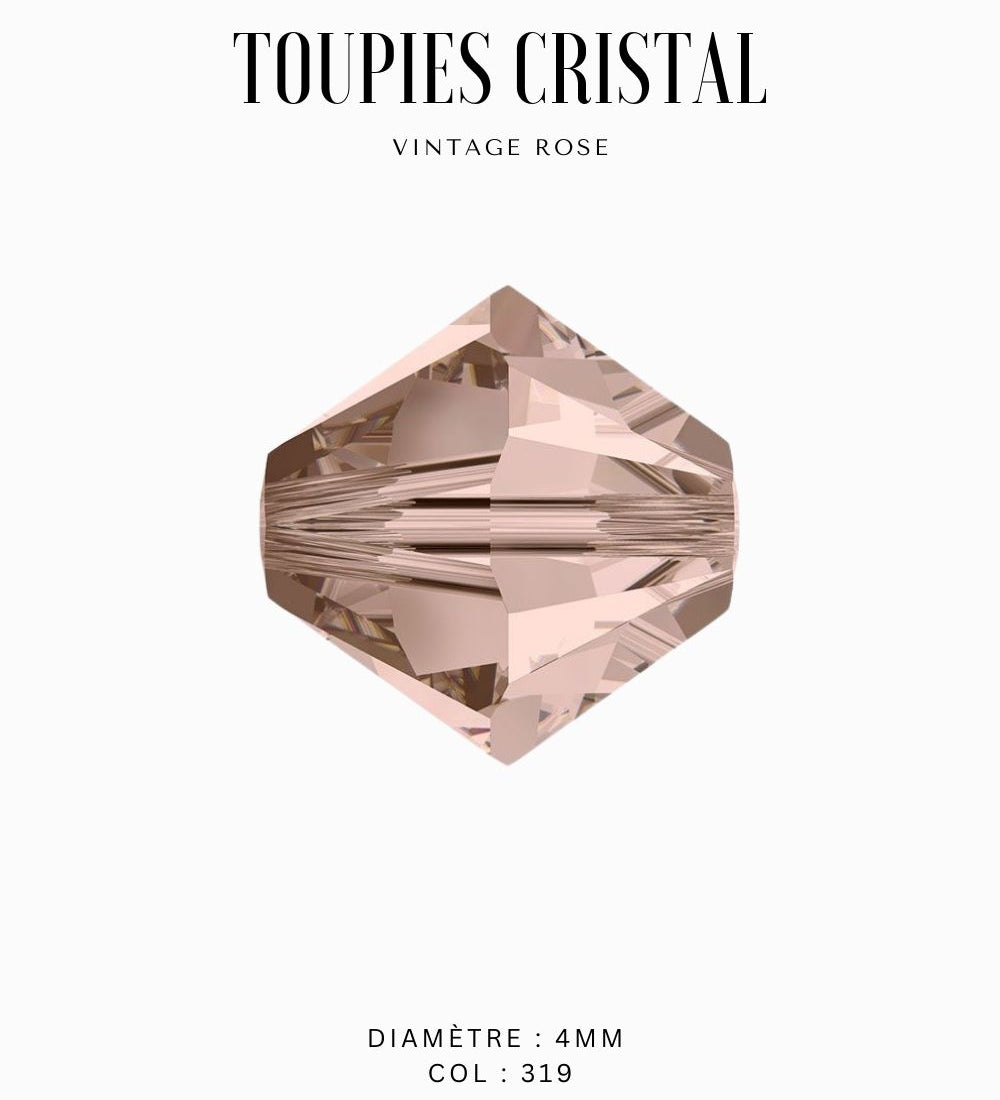 Toupies Swarovski 4mm - Rose