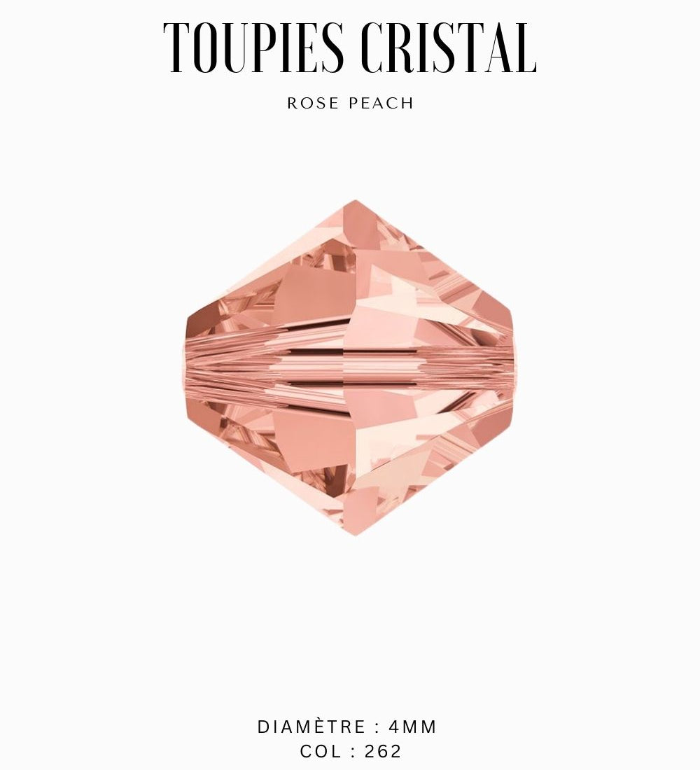 Toupies Swarovski 4mm - Rose