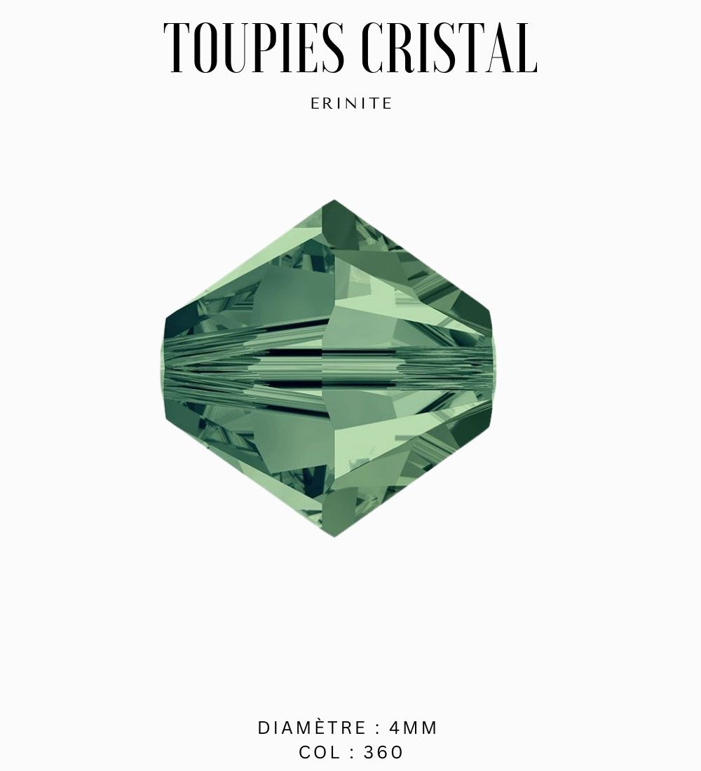 Toupies Swarovski 4mm - Vert