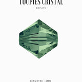 Toupies Swarovski 4mm - Vert