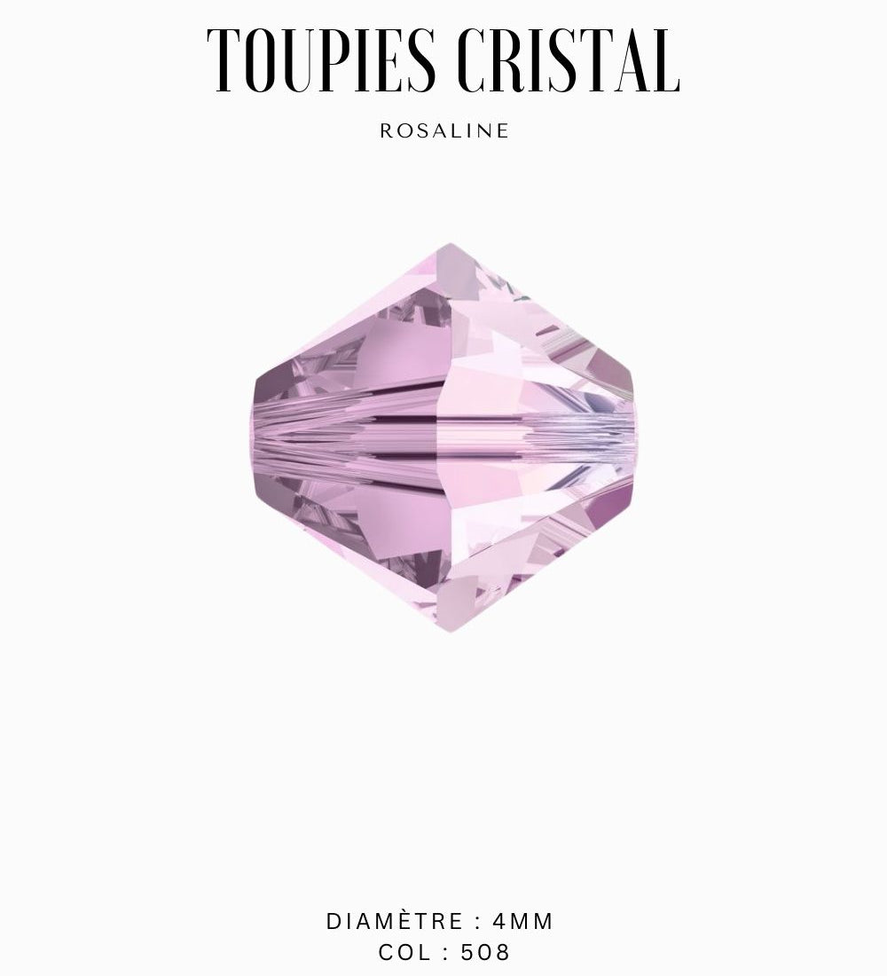 Toupies Swarovski 4mm - Rose