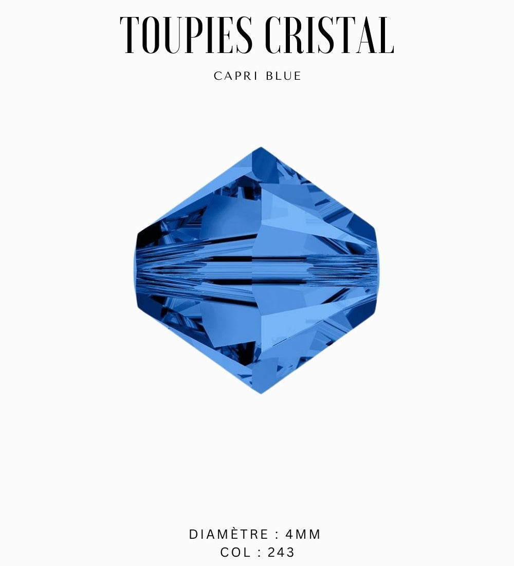 Toupies Swarovski 4mm - Bleu