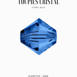 Toupies Swarovski 4mm - Bleu