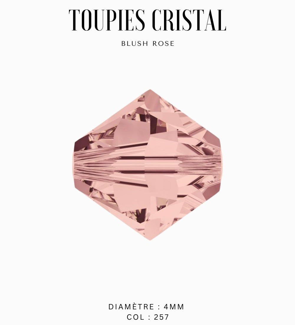 Toupies Swarovski 4mm - Rose