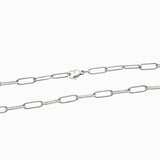 Collier maille trombone rectangle 10x3mm - Longueur 45 cm