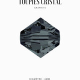 Toupies Swarovski 4mm - Gris