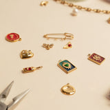 Pendentif médaille coeur ex voto 14x21mm