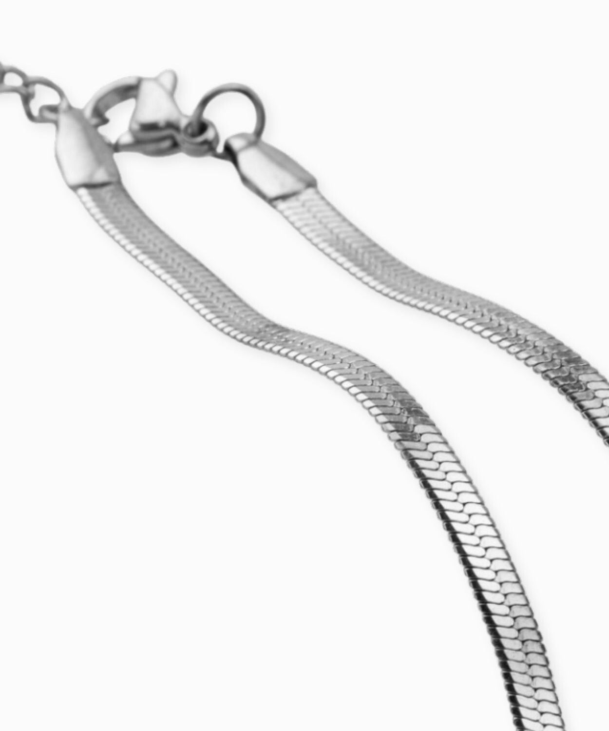 Collier maille Serpentine plate 3mm - Longueur 40 cm