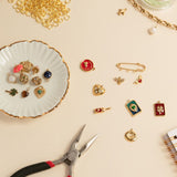 Pendentif médaille coeur en pierres fines 13.4x16mm