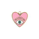 Pendentifs coeur oeil résine époxy 17mm