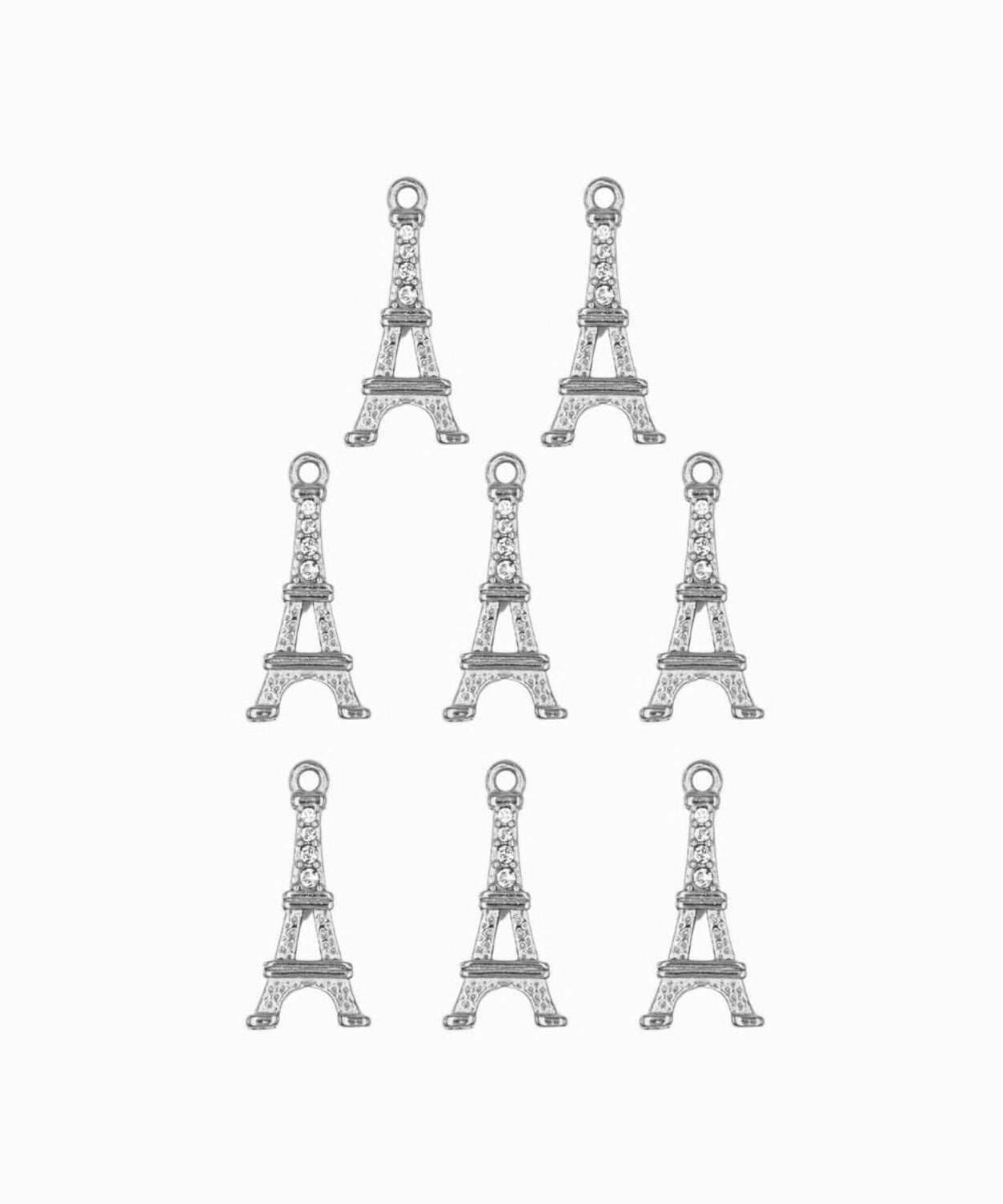 Pendentif Tour Eiffel Strass 17x9mm