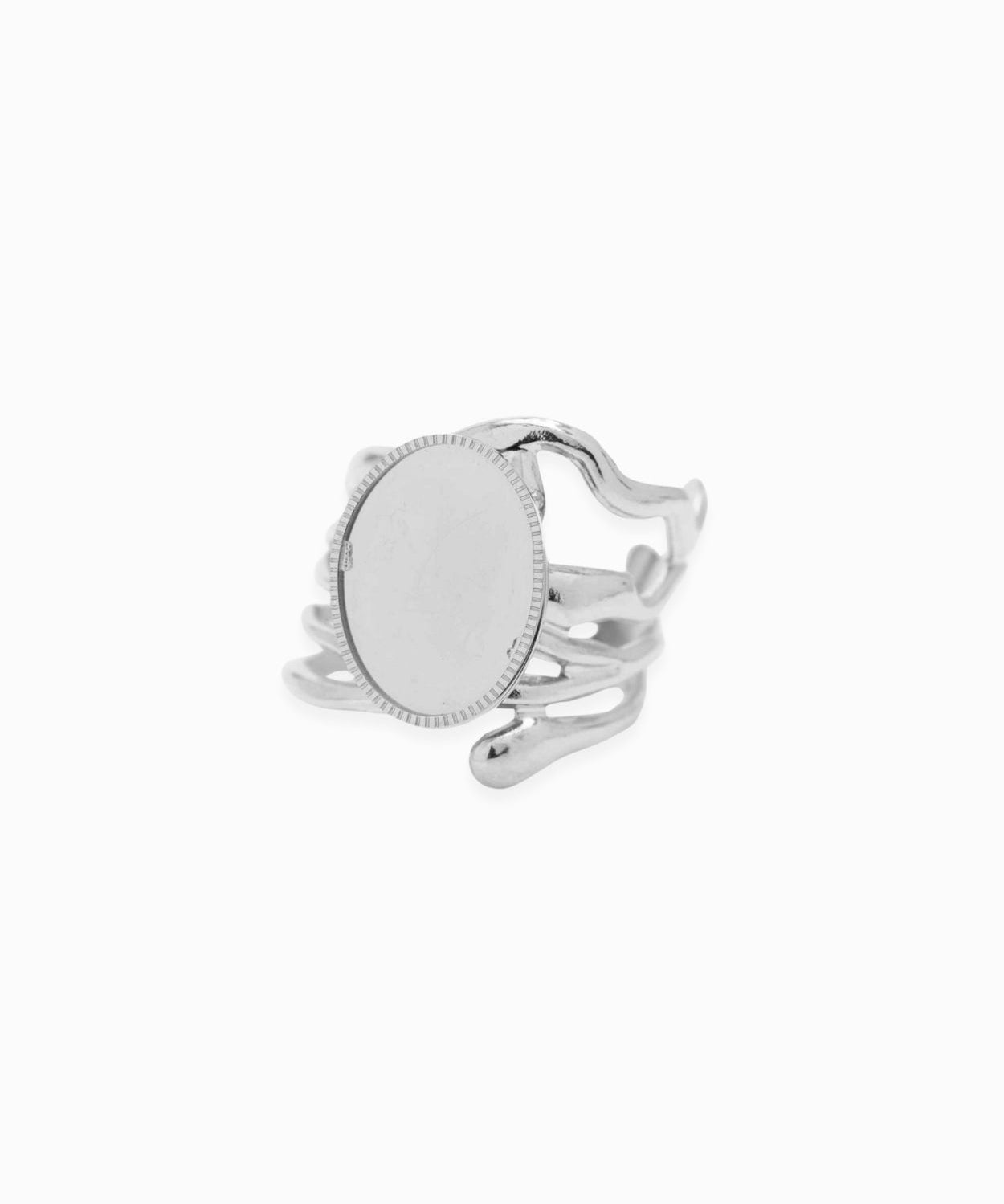Bague plateau oval 14x10mm