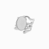 Bague plateau oval 14x10mm