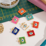 Pendentif tissage oeil rectangle 19x20mm