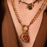 Pendentif coeur ruban 19.50x21mm - Doré