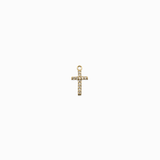 Pendentif croix strass 14x8mm plaqué or