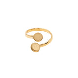 Bague double plateau à rebord dentelé 6mm