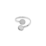 Bague double plateau à rebord dentelé 6mm