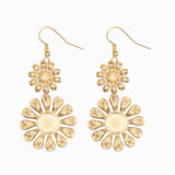 Crochet d'oreille tournesol 8mm