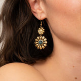 Crochet d'oreille tournesol 8mm