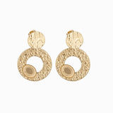 Clous d'oreilles cercle martelée plateau 10x8mm