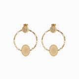 Clous d'oreilles cercle double plateaux 14x10mm et 8mm