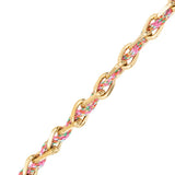 Bracelet ovale fil polyester et coton torsadé doré - L16 cm