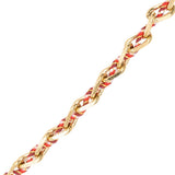 Bracelet ovale fil polyester et coton torsadé doré - L16 cm
