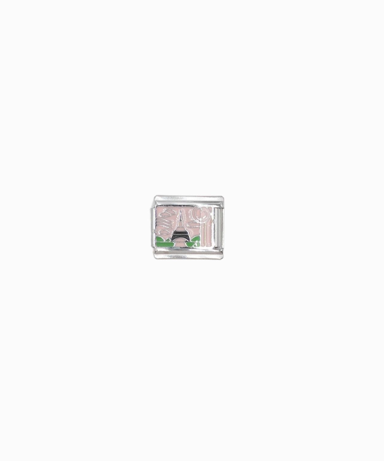 Maillon italien 9x10mm - Rhodié