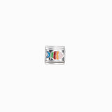 Maillon italien 9x10mm - Rhodié