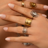 Bague Maia martelée avec anneau 15mm