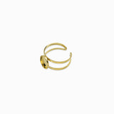 Bague ajourée plateau à rebord dorée 10x8mm